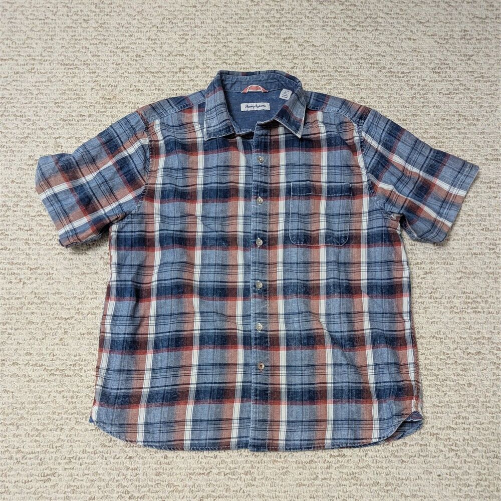 Tommy Bahama Men Sz L Patriotic Button Up Shirt Resort Casual Classic Preppy